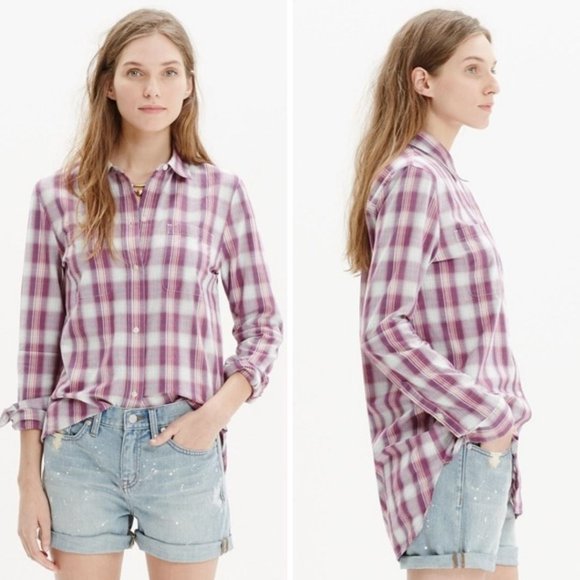 Madewell Ex-Boyfriend Shirt in Manhasset Plaid - Picture 1 of 8